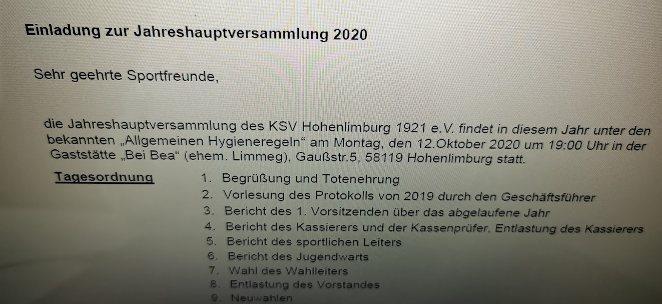 Jahreshauptversammlung